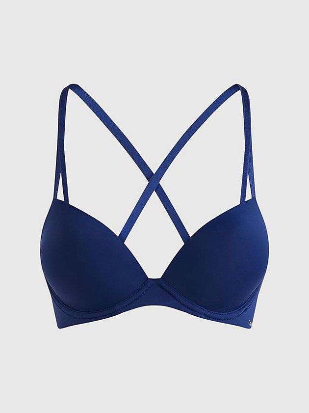 Calvin Klein USA Push-Up T-Shirt - Seductive Comfort Womens Bra Blue 2175943-VN